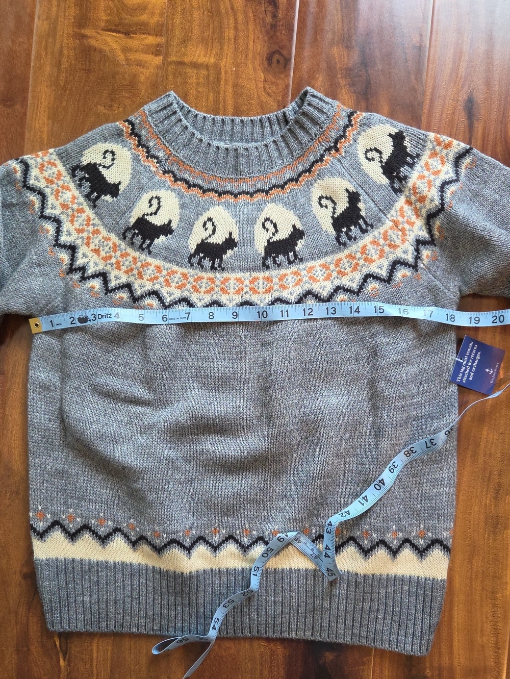 KJP Cozy Cabin Sweater Black Cat and Moon Sweater Halloween - Picture 6 of 10